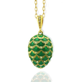 8723 Faberge Style Egg Pendant 1 1/4"x3/4"