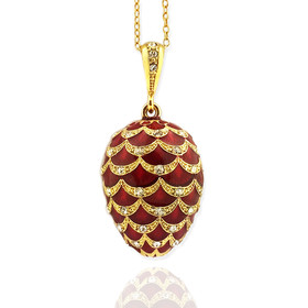 8723 Faberge Style Egg Pendant 1 1/4"x3/4"
