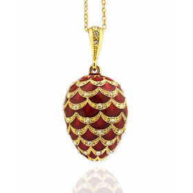 8723 Faberge Style Egg Pendant 1 1/4"x3/4"