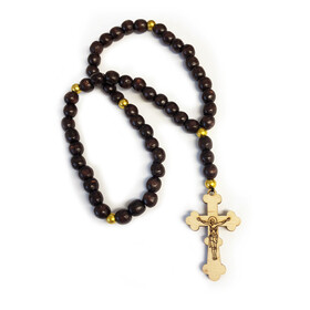 PR-40  Roman Catholic Wooden Rosary Made in Ukrane