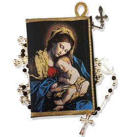 TIP4  Madonna & Child Rosary Icon Pouch 5 3/8"x4" NEW!!