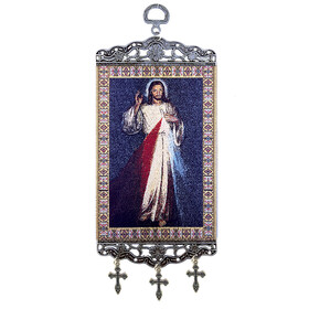 TMT31M The Devine Mercy Tapestry Textile Art Banner For Wall & Door Decoration 9 3/4"x3 7/8"