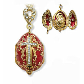 8559R FABERGE STYLE LOCKET EGG PENDANT