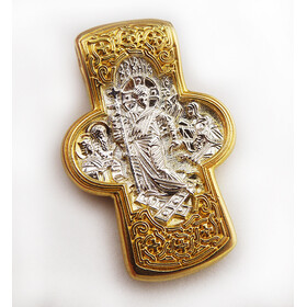 EC-97 Decent Into Hell, Sterling Silver Gold Plated Hans Engraved Cross