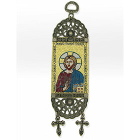 TST16 Christ Almighty Tapestry Textile Art 7"x2"