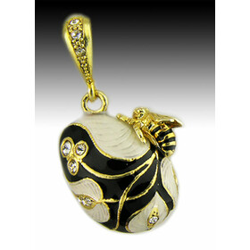 8435-BLB  Bee  Egg Pendant Sterling Silver 925 Gold Plated