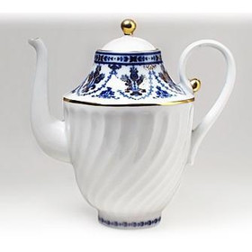 L9548 Lomonosov porcelain 'Cobalt Frieze' Coffee Pot