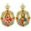 M-8-17-15Matching Set Virgin Mary of Vladimir & Christ Jeweled Faberge Style Icon Pendant With Chain to Hang Gift Boxed