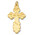 GP1041 Sterling Silver 24kt Gold Plated Three Barred Cross  About 2" Including Bail