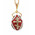 8454-RBL Sterling Silver 925 18kt Gold Plated Three Barred Cross Egg Pendant on the Back Side ICXC ( Jesus Christ)