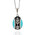 8752-TBL  Faberge Style Egg Pendant Sterling Silver Hand Enameled 1 1/4"