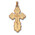 541 14KT Gold Three Barred Cross Size without bail 7/8" with bail  1"x1/2"