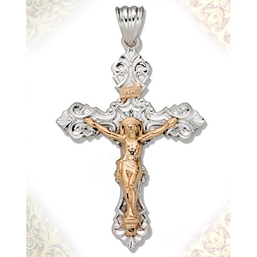 Crosses :: Two Tone Crosses SS Silver 14KT Gold ... (511 x 511 Pixel)