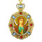 M-8-48 Saint Michael Jeweled Faberge Style Icon Pendant With Chain to Hang Gift Boxed