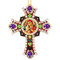 CR-4R-5 Jeweled Wall Icon Cross Virgin & Child Enameled Room Wall Decoration 6"