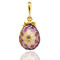 8409-P Reversible Faberge Style Egg Pendant NEW! Sterling Silver 925 18kt Gold Gilded