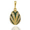 8468-G Faberge Style Egg Pendant Sterling Silver 925 Gold Gilded 18kt
