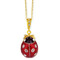 8404 Lady Bug Faberge Style Egg Pendant Sterling Silver 925 18 KT Gold Gilding NEW