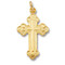 GP644 Sterling Silver 24kt Gold Plated Cross 1 1/4" Including Bail
