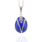8751-SB Sterling Silver 935 Hand Enameled Faberge Style Egg Pendant 1 1/4"