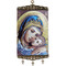 TL31 Sweet Kissing Madonna & Child Loving Relationship of Christ and His Blessed Mother Icon Large Size Tapestry Icon Banner W/Crosses 17"x8"