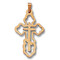 641-P 14KT Three Barred Cross 1 1/4"x3/4"