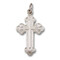 S644RH  Sterling Silver Cross with High Polish Rhodium Finish 1 1/8 inch