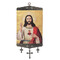 TL-29 Madonna & Child Loving Relationship of Christ and His Blessed Mother Icon Large Size Tapestry Icon Banner W/Crosses 17"x8"