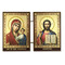 IR-30A  Mini Diptych Virgin Mary of Kazan & Christ the Teacher 3"x5 1/4"