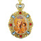 M-8-61 Virgin Mary Eternal Bloom Jeweled Faberge Style Icon Pendant With Chain to Hang Gift Boxed