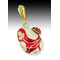 8435-RL  Lady Bug Egg Pendant Sterling Silver 925 Gold Plated